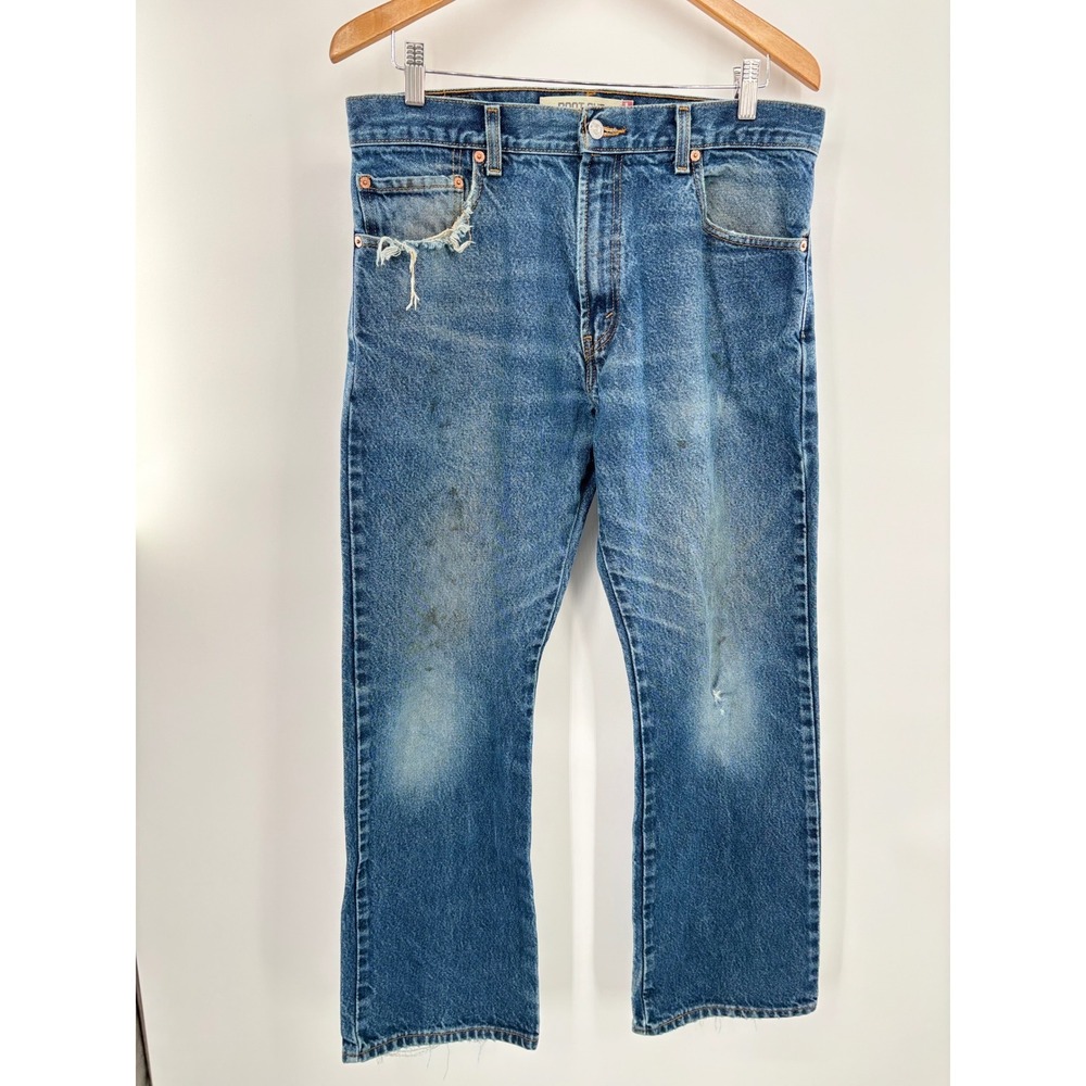 Levis 517 Y2K Era 2000 Mens Bootcut Jeans 34x30 Distressed Faded Western‎ Denim